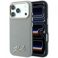 Husa MagSafe pentru Apple iPhone 18 Pro Max / 17 Pro Max, Karl Lagerfeld, Saffiano Small Script Metal Logo, Bej
