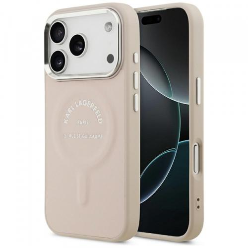Husa MagSafe pentru Apple iPhone 18 Pro / 17 Pro, Karl Lagerfeld, Ring Karl RSG Logo, Roz