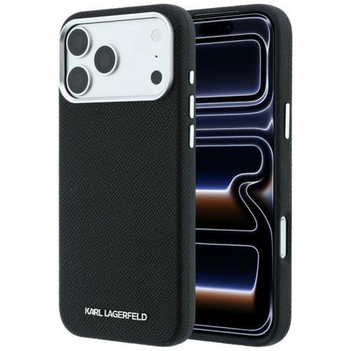 Husa MagSafe pentru Apple iPhone 18 Pro / 17 Pro, Karl Lagerfeld, Grained Elongated Logo, Neagra