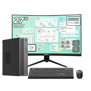 Sistem Desktop Office OptimX T5 SFF, Intel Core i3-8100T, 8GB DDR4, 256GB SSD, Win11 Pro si Monitor Curbat 27" FHD, IPS, LED + kit tastatura si mouse Pro KM500 cu fir