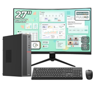 Sistem Desktop Office OptimX T5 SFF, Intel Core i3-8100T, 8GB DDR4, 256GB SSD, Win11 Pro si Monitor Curbat 27" FHD, IPS, LED + kit tastatura si mouse Pro KM500 cu fir