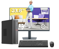 PC Office Complet OptimX T5 SFF, Intel Core i3-8100T, 8GB DDR4, 256GB SSD, Win11 Pro și Monitor 24" FHD, IPS, LED + kit tastatura si mouse Pro KM500 cu fir