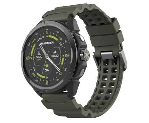 Smartwatch MyPhone HAMMER Watch 2 Military Edition, Ecran AMOLED 1.5inch, Rezistent la apa 5 ATM, GPS, Bluetooth (Verde)
