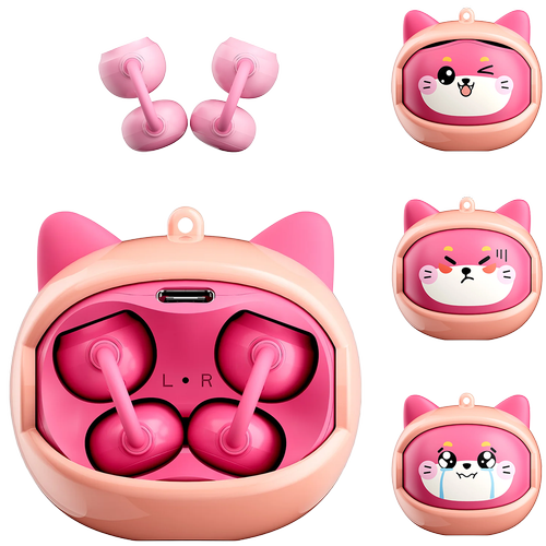 Casti True Wireless Open-Ear Clip-on Blackview AirBuds K1, Microfon, Autonomie 5/22 ore, IPX4 (Roz)