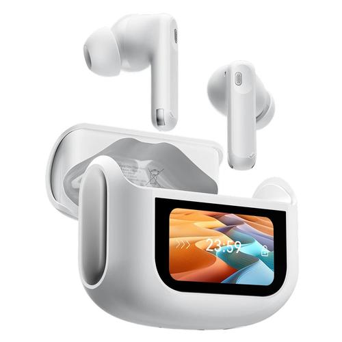Casti True Wireless In-ear Blackview AirBuds 12, IPX7, ANC, ENC, Microfon, Autonomie 5/28 ore, Asistent vocal, Control apeluri (Alb)