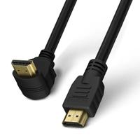 Cablu HDMI, high speed, ethernet, V2.0, 4Kx2K@60Hz, conector 90 grade, 1M, Techly ICOC HDMI-4-010NE9, Negru