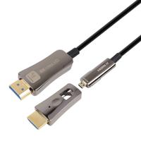 Cablu HDMI, optic, AOC, activ, 8K@60Hz, V2.1, HDMI tata - Micro HDMI tata, conector detasabil HDMI, 10M, Techly ICOCHDMI-HY2D8-010, Negru