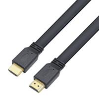 Cablu HDMI, plat, tata-tata, 4K @ 60Hz, High Speed, Ethernet, aurit, 1 m, Techly ICOC HDMI2-FE-010TY, Negru