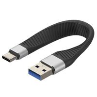 Cablu profesional, plat, date si incarcare rapida QC, USB-C tata la USB 3.2 Gen 2 tata, FPC, 12cm, 10 Gbps, Techly ICOCUSBC-FL-U322
