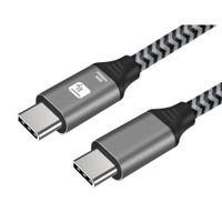 Cablu USB-C tata - USB-C tata, USB 3.2, 60W, SuperSpeed 10Gbps, 3A, Aluminiu, 0.5m, Techly ICOC MU3CC-60W05B, Negru