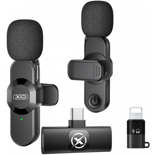 Lavaliera XO Design MC14 Dual, USB-C / Lightning, Set 2 bucati, Neagra