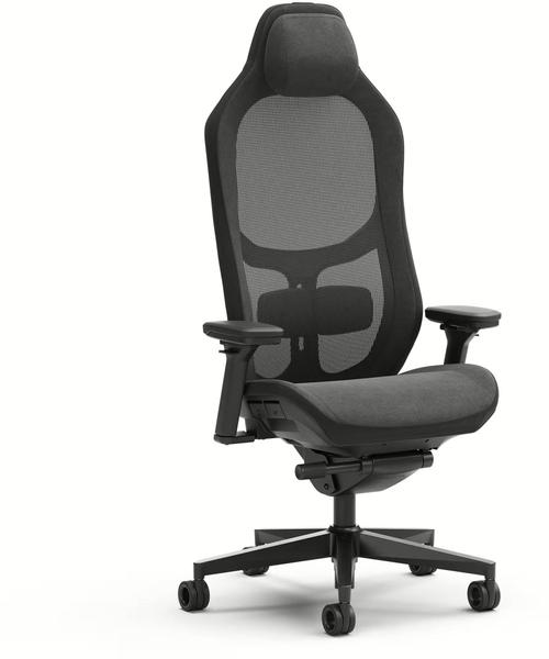 Scaun Gaming Fractal Design Refine 2 Hybrid Dark, Max 135 kg, Synchro-tilt, Donati Dynamic, Suport lombar (Negru)