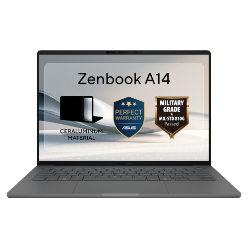 Ultrabook ASUS Zenbook A14 UX3407NA (Procesor Qualcomm Snapdragon X2 Elite X2E-88-100, 14inch WUXGA OLED, 16GB LPDDR5X, 512GB SSD, Qualcomm Adreno, Win11 Home, Gri)