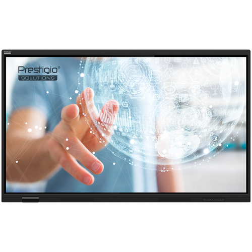 Tabla interactiva Prestigio Solutions Multiboard 75inch Light Series Gen 7 PSMB018L757, UHD (3840x2160), Procesor Octa-Core ARM Cortex, 8GB RAM, 128GB Flash, 50TP, Wi-Fi, Bluetooth, Android, Difuzoare 20W, 4 Microfoane, 6 Stilouri incluse (Negru)