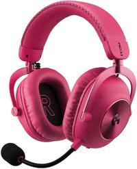 Casti gaming Logitech G PRO X3 LIGHTSPEED, 3.5mm AUX, Bluetooth, Autonomie 70 ore, Microfon (Roz)