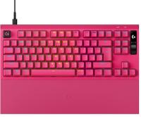 Tastatura Gaming Mecanica Logitech PRO X2 RAPID, USB, TKL, Iluminare RGB, Hall-Effect, Buton GAME MODE (Roz)