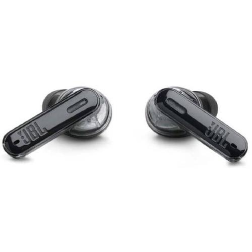 Casti True Wireless JBL Tune Beam, Active Noise Cancelling, Bluetooth, 4 Microfoane, Autonomie 48H, IP54 (Negru/Transparent)