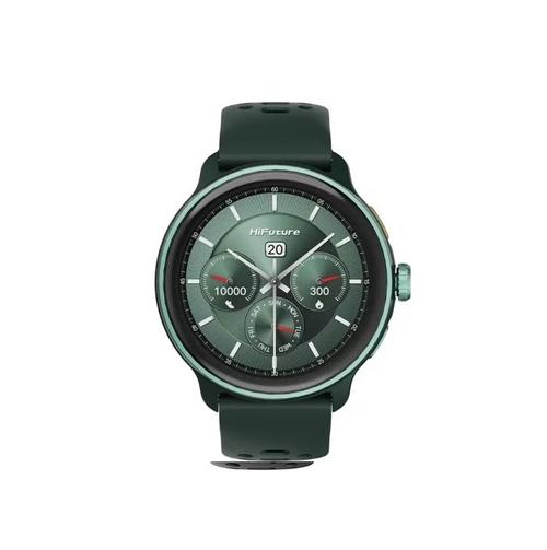 Smartwatch HiFuture Vela, ecran rotund AMOLED, fitness, inteligent, rezistenta la apa 1ATM, smart, GPS+Compass+Alitmetru, AI Syntra, notificari aplicatii, apel Bluetooth, pentru femei, pana la 10 zile baterie (Verde)