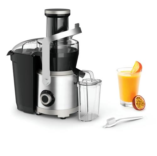 Storcator de fructe si legume Tefal Nutri XXL ZE660D10, 1000 W, 2 trepte viteza, sistem antipicurare, recipient pentru pulpa 2.2 L, recipient suc 0.8 L (Negru/Argintiu)