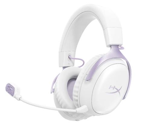 Casti Gaming HyperX Cloud III S, DTS, USB Wireless 2.4Ghz, Bluetooth (Alb/Mov)