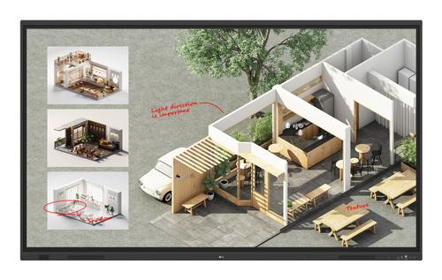 Tabla interactiva LG CreateBoard Standard 86inch 86TR3DQ, UHD 3840x2160, Max 50 puncte, HDMI, USB, Difuzoare, 8GB RAM, 64GB Flash, Wi-Fi, Bluetooth, Android 14 (Negru)