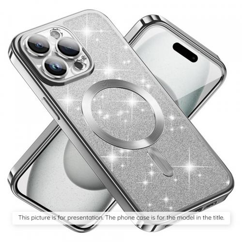 Husa MagSafe pentru Xiaomi 17T, Techsuit, Luxury Glitter, Argintiu
