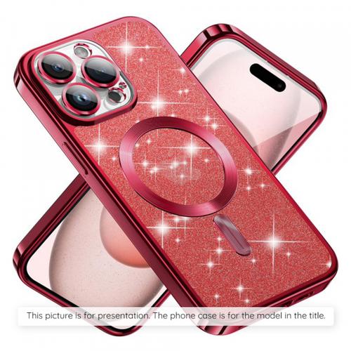 Husa MagSafe pentru Xiaomi 17T, Techsuit, Luxury Glitter, Rosu