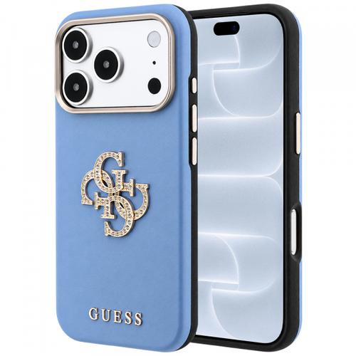 Husa pentru Apple iPhone 18 Pro / 17 Pro, Guess, Smooth Big Strass Logo, Bleu