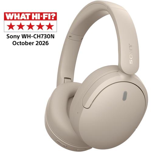 Casti Over the Ear Sony WH-CH730NC, Wireless, Bluetooth, Noise Cancelling, Multipoint connection, Microfon, Egalizator pe 10 benzi, Quick Charge, Autonomie 75 ore (Bej)