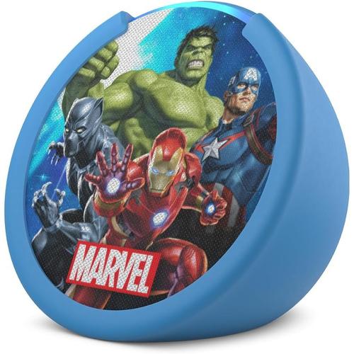 Boxa inteligenta Amazon Echo Pop Kids, Alexa, Wi-Fi, Bluetooth, control parental, Marvel Avengers - Imagine 1