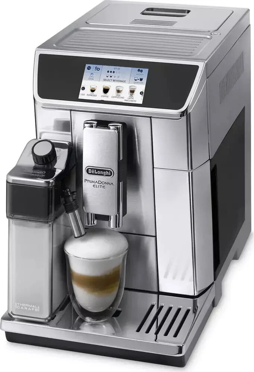 Espressor automat De'Longhi Prima Donna Elite ECAM 656.75.MS, 1450 W, 15 bar, 1.8 L, Afisaj color TFT 4.3inch (Argintiu)