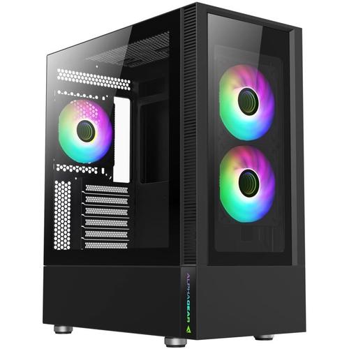 Carcasa ALPHAGEAR Tempest Glass ARGB, Mid Tower, Sticla securizata (Negru)