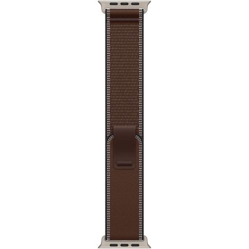 Curea pentru Apple Watch 49mm, Dark Umber Trail Loop, Natural Titanium Finish, M/L
