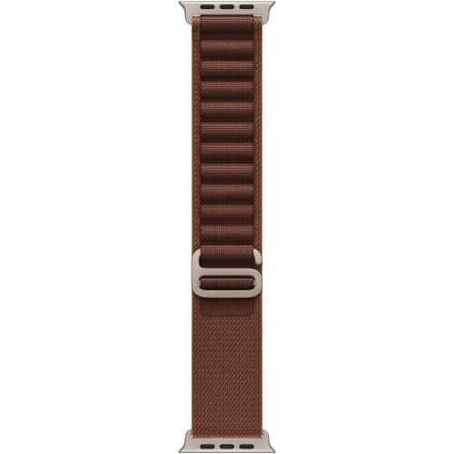 Curea pentru Apple Watch 49mm, Burgundy Alpine Loop, Natural Titanium Finish, Medium