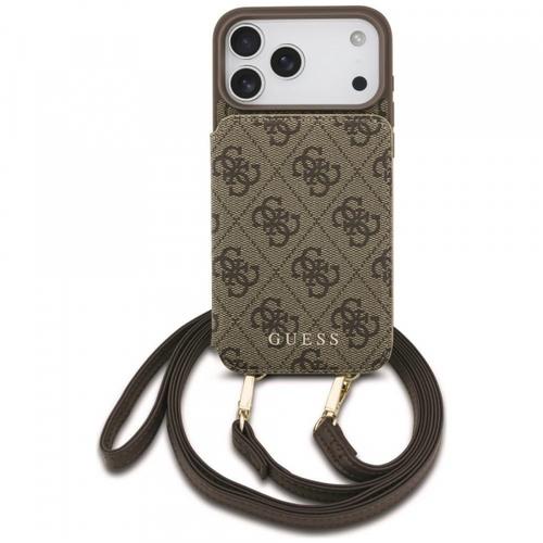 Husa pentru Apple iPhone 18 Pro Max / 17 Pro Max, Guess, 4G Crossbody Cardslot, Maro
