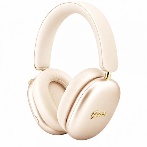 Casti Stereo Wireless Guess Metal Script Logo, Bluetooth, A2DP, Bej - Imagine 1