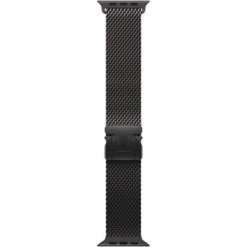 Curea pentru Apple Watch 49mm, Black Titanium Milanese Loop, Medium - Imagine 1
