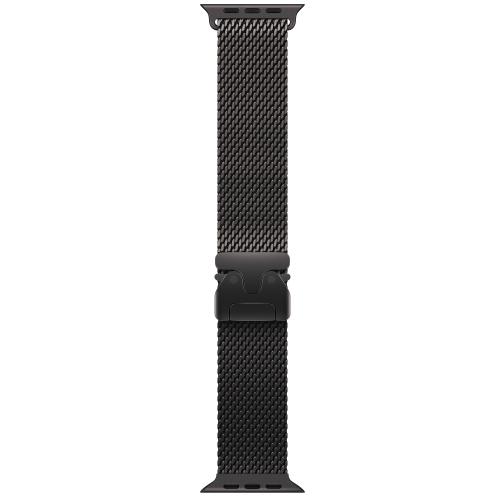 Curea pentru Apple Watch 49mm, Black Titanium Milanese Loop, Small