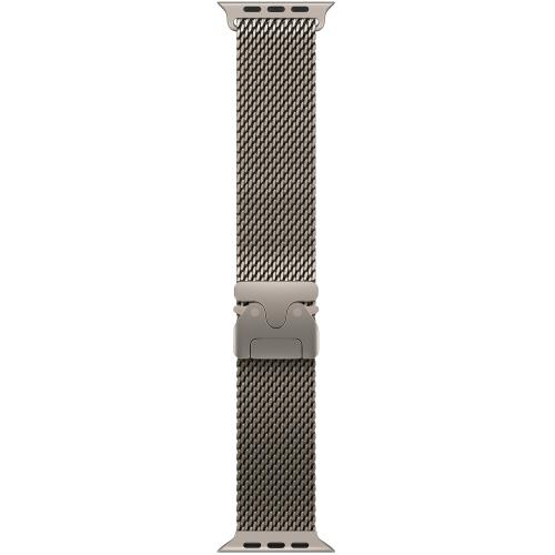 Curea pentru Apple Watch 49mm, Natural Titanium Milanese Loop, Medium - Imagine 1