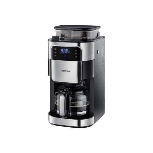 Cafetiera Severin KA 4813, 1.25 l, 1000 W, Display LED, Rasnita incorporata (Negru/Argintiu)