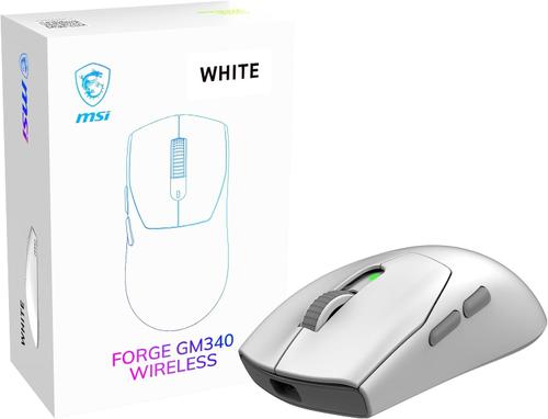 Mouse Gaming MSI FORGE GM340 WIRELESS, 2.4 GHz / Bluetooth 5.2 / USB 2.0, 12000 DPI, 6 butoane, 1000 Hz (Alb) - Imagine 1