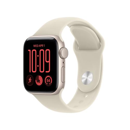 Smartwatch Apple Watch SE3 2026, GPS, 40mm, Ecran Retina LTPO OLED, 64GB Flash, Wi-Fi, Bluetooth, Curea Sport Band M/L (Bej)