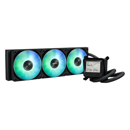 Cooler CPU AIO ASUS MAX Gaming LC 360 ARGB LCD, Racire cu lichid, Ventilatoare ARGB, Ecran IPS 2.4inch, 360 mm (Negru)