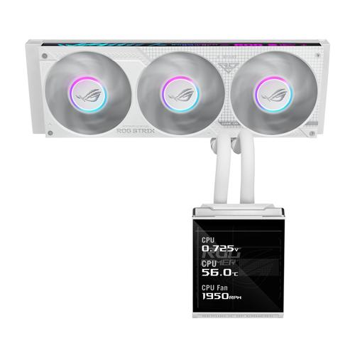 Cooler CPU AIO Asus ROG Strix SLC IV 360 ARGB LCD, Racire cu lichid, 3x12cm, RGB, 800-2500rpm, Ecran LCD IPS 5.08inch (Alb)