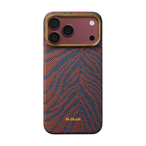 Husa Pitaka pentru iPhone 18 Pro Max, Edge Case, PitaTap™, Breath of Veins, Burning Orange (Multicolor)