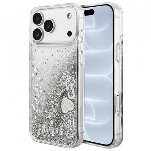 Husa pentru Apple iPhone 18 Pro / 17 Pro, Guess, Liquid Glitter Charms, Argintie