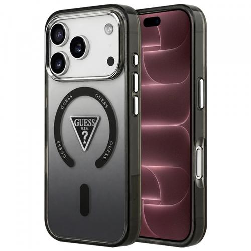 Husa MagSafe pentru Apple iPhone 18 Pro Max / 17 Pro Max, Guess, IML Gradient Triangle Logo, Neagra