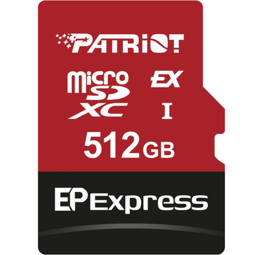 Card de memorie microSDXC Patriot EP Express 512GB, Class 10, UHS-I U3, V30, A1