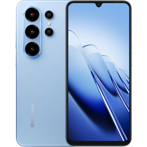Telefon Mobil Blackview Wave 10C, Procesor UNISOC T310, Ecran IPS LCD 6.88, 4GB RAM, 128GB Flash, Camera Duala 32+0.3 MP, Wi-Fi, 4G, Dual Sim, Android (Albastru)