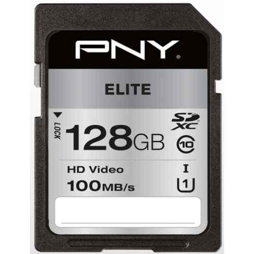 Card de memorie SDXC PNY Elite 128GB, Class 10, UHS-I U1